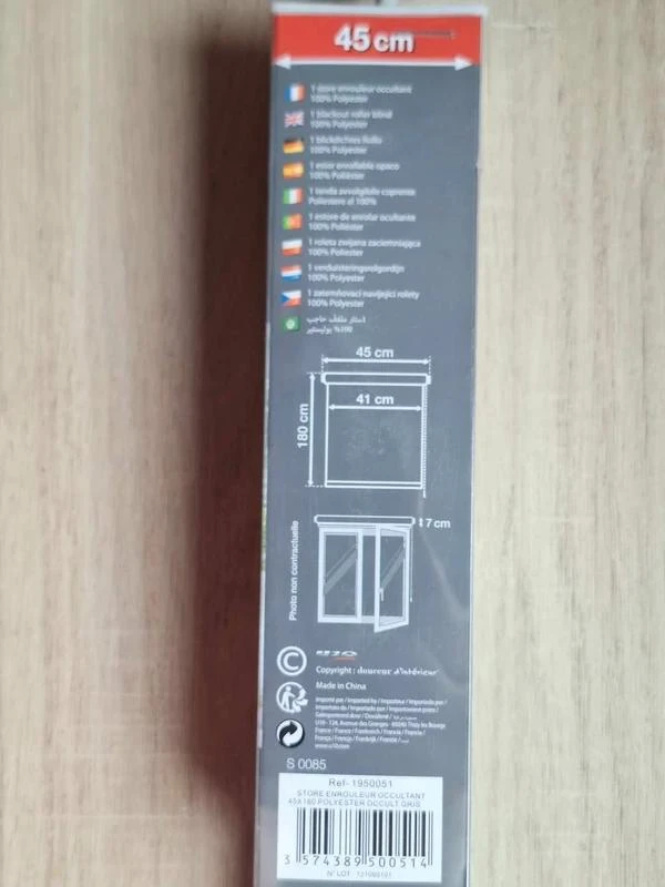 Lot de 2 stores occultants 45x180 – Neufs